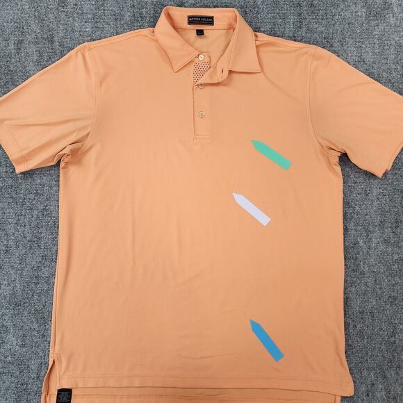 Peter Millar Polo Shirt Mens Large Orange Summer Comfort Casual Performance Golf - Picture 11 of 16
